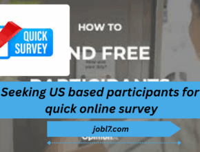 Invitation for US residents to join a brief survey for feedback and opinions on jobl7.com