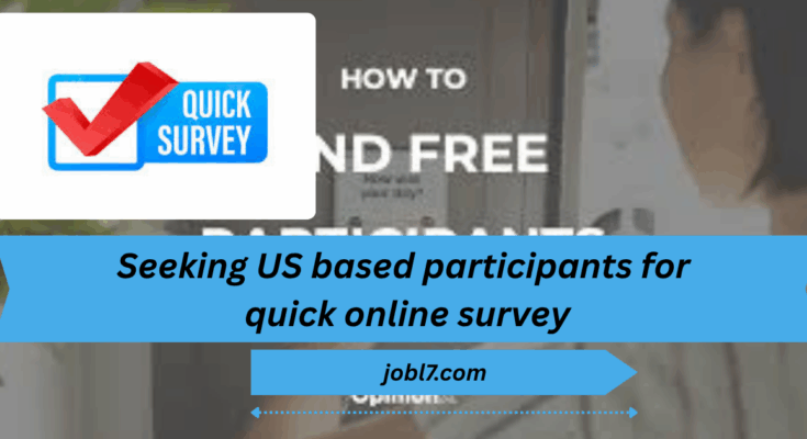 Invitation for US residents to join a brief survey for feedback and opinions on jobl7.com