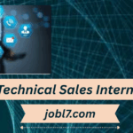 An image illustrating technical support elements with digital icons and a hand reaching out, combined with promotional text for a job opportunity at jobl7.com.