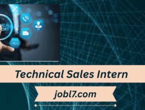 An image illustrating technical support elements with digital icons and a hand reaching out, combined with promotional text for a job opportunity at jobl7.com.