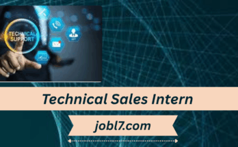 An image illustrating technical support elements with digital icons and a hand reaching out, combined with promotional text for a job opportunity at jobl7.com.